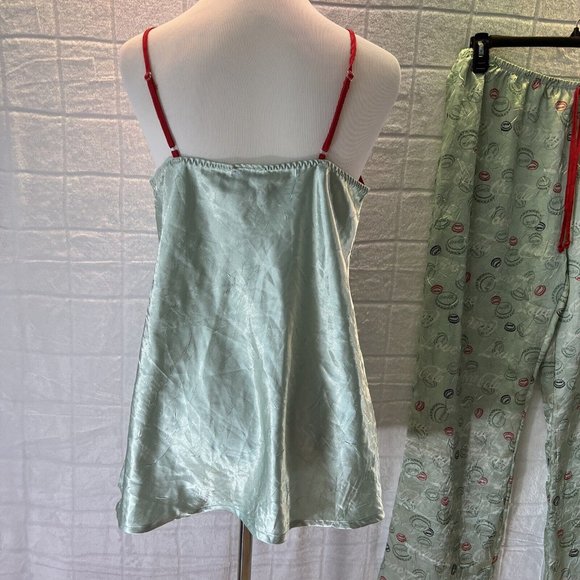 Women’s Coca Cola Pajamas Set Top Bottoms Green Red Sleep 2XL - Picture 4 of 12